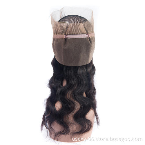 Usexy Best Selling Remy Brazilian Hair Weave Body Wave Bundles With 360 Lace Frontal